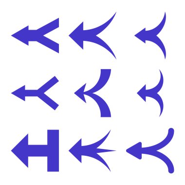 Oklar sol vektör düz Icon Set katılmak