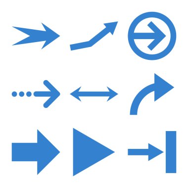 Yön okları düz Icon Set vektör
