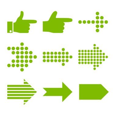 İşaretçiler değil düz Icon Set vektör