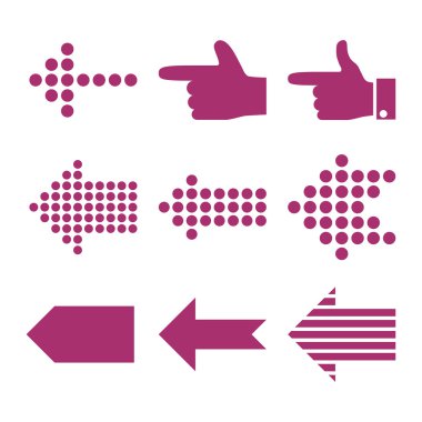 İşaretçiler sol düz Icon Set vektör