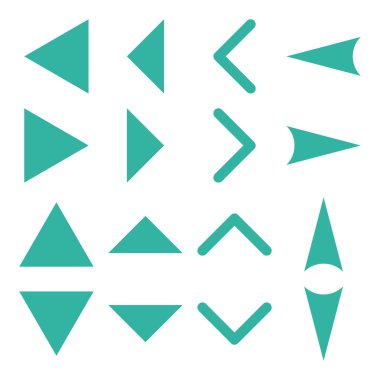 Ok uçları vektör düz Icon Set