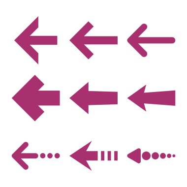 Sol oklar düz Icon Set vektör