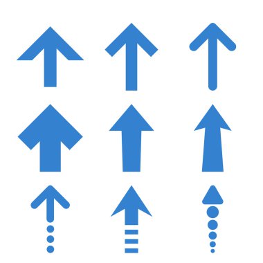 Yukarı okları vektör düz Icon Set