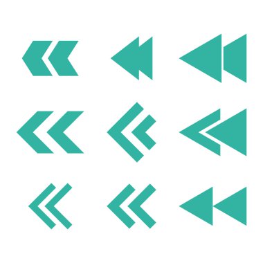 Sol yön vektör düz Icon Set