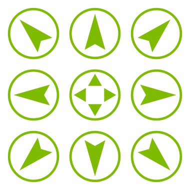 Gezinti yönergeleri vektör düz Icon Set