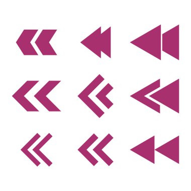 Sol yön vektör düz Icon Set