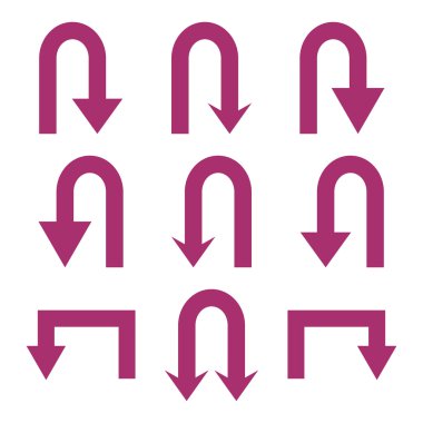 Oklar düz Icon Set vektör geri çevirmek