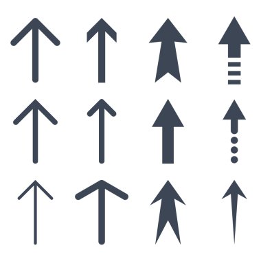 Yukarı okları vektör düz Icon Set