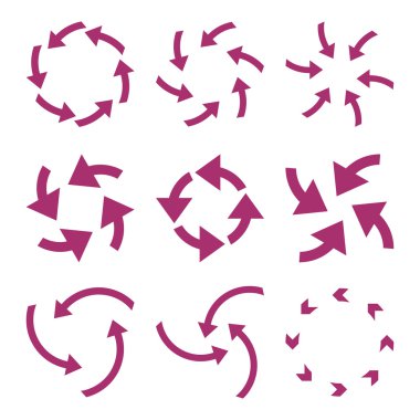 Siklon oklar düz Icon Set vektör