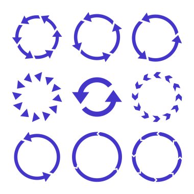 Rotasyon yönü vektör düz Icon Set