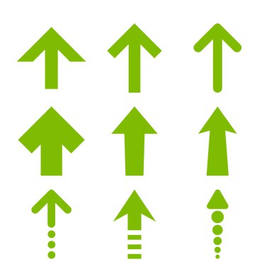 Yukarı okları vektör düz Icon Set