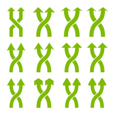 Vektör düz Icon Set yukarı okları shuffle