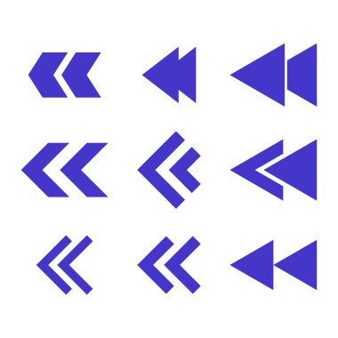 Sol yön vektör düz Icon Set