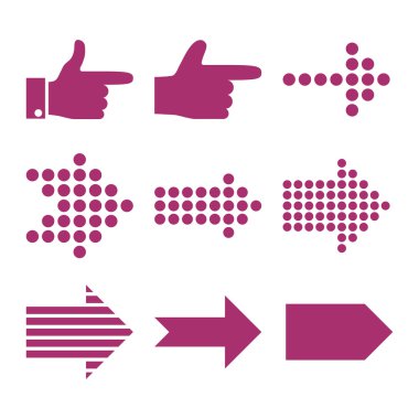 İşaretçiler değil düz Icon Set vektör