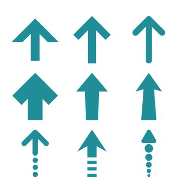 Yukarı okları vektör düz Icon Set