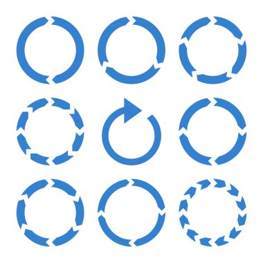 Rotasyon yönü vektör düz Icon Set