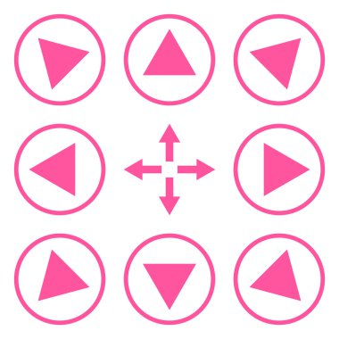 Daire içinde yön vektör düz Icon Set