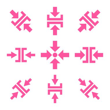 Basınç yön vektör düz Icon Set