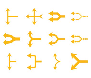 Bağlantı okları sol düz Icon Set vektör