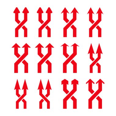 Vektör düz Icon Set yukarı okları shuffle