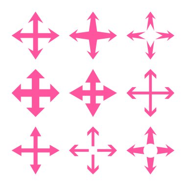 Genişletin okları vektör düz Icon Set