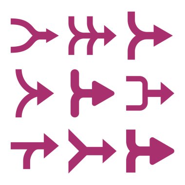 Oklar sağ vektör düz Icon Set birleştirme