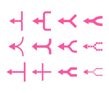 Oklar sol vektör düz Icon Set birleştirmek