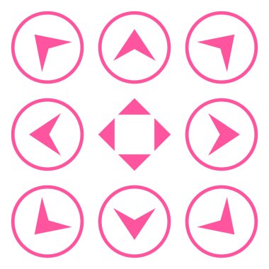 Daire içinde ok uçları vektör düz Icon Set