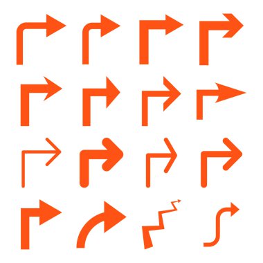 Doğru vektör düz Icon Set çevirmek