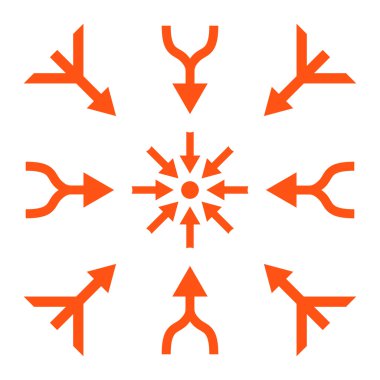 Oklar vektör düz Icon Set birleştirme