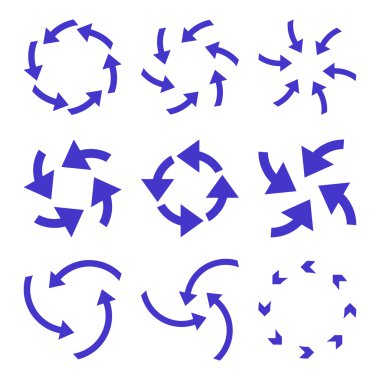 Siklon oklar düz Icon Set vektör