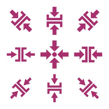 Basınç yön vektör düz Icon Set