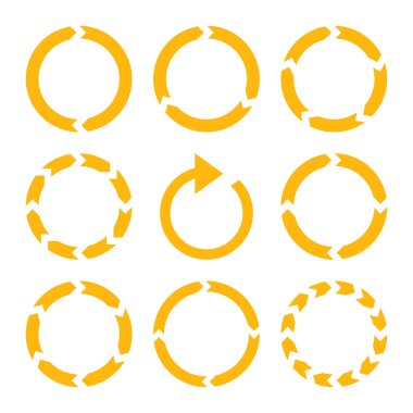 Rotasyon yönü vektör düz Icon Set