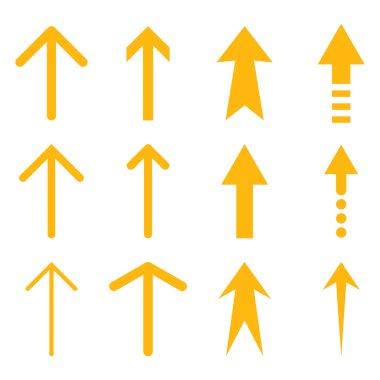 Yukarı okları vektör düz Icon Set
