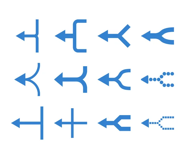 화살표 왼쪽된 벡터 평면 아이콘 집합 단결 — 스톡 벡터