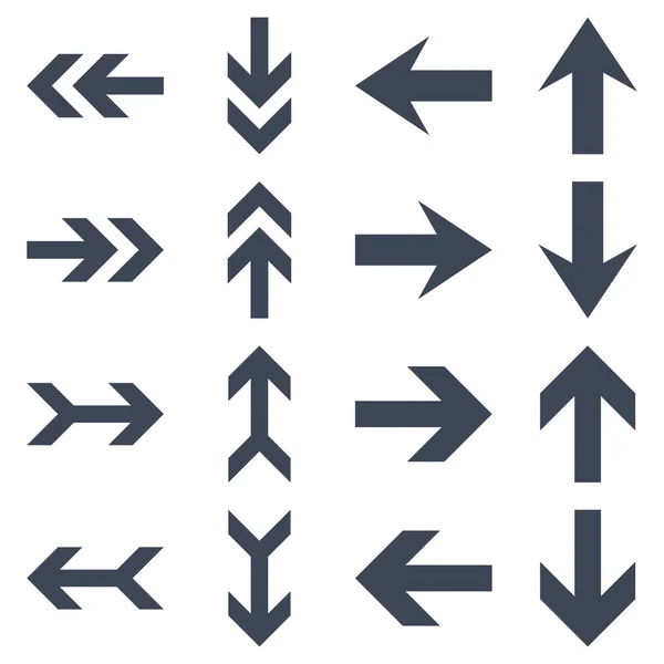 Flecha Instrucciones Vector Icono Plano Conjunto — Archivo Imágenes Vectoriales