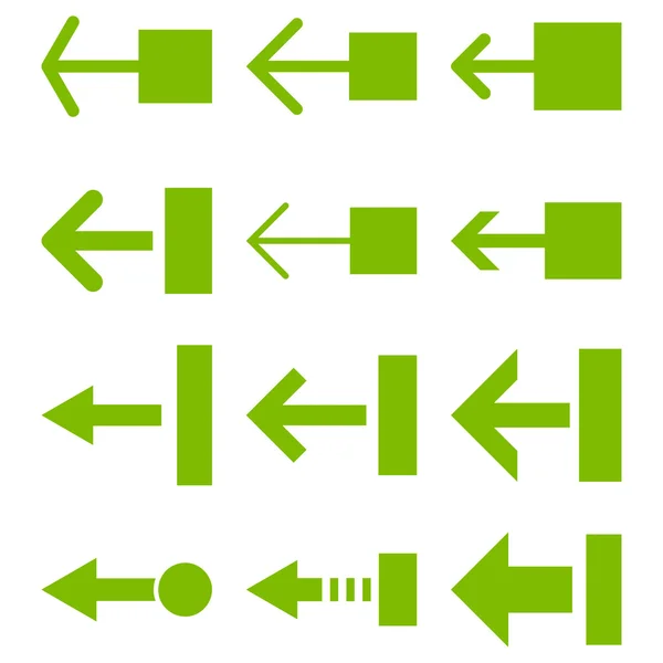 Zatáhněte za levou vektor ploché ikony Set — Stockový vektor