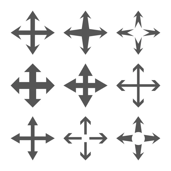 Expand Arrows Vector Flat Icon Set — Stock Vector