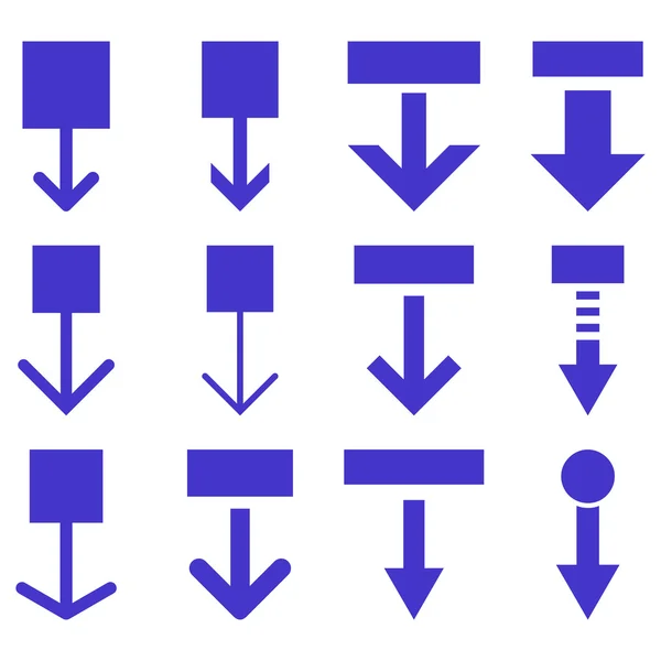 Vektor herunterziehen flaches Symbol gesetzt — Stockvektor