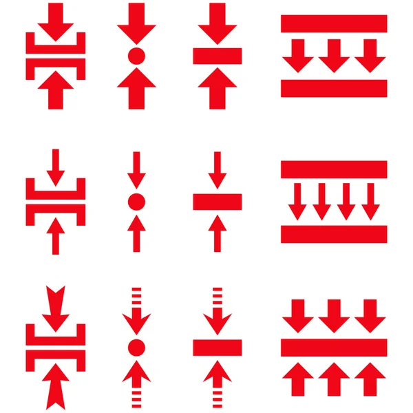 Conjunto de ícones planos vetoriais verticais de pressão — Vetor de Stock