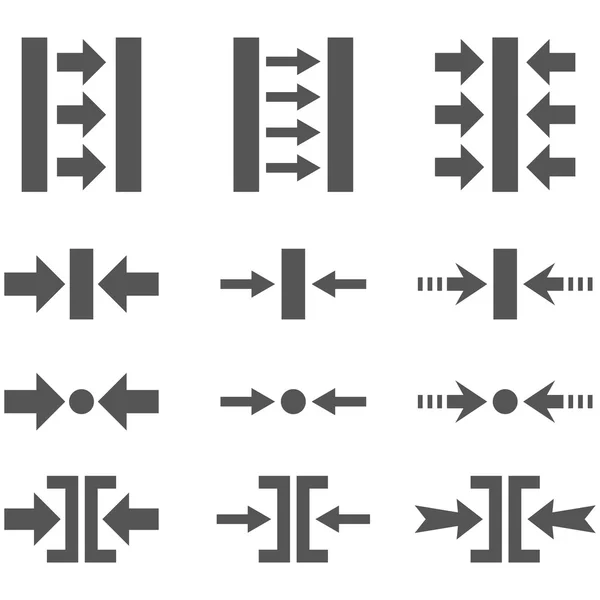 Conjunto de iconos planos de vectores horizontales de presión — Vector de stock