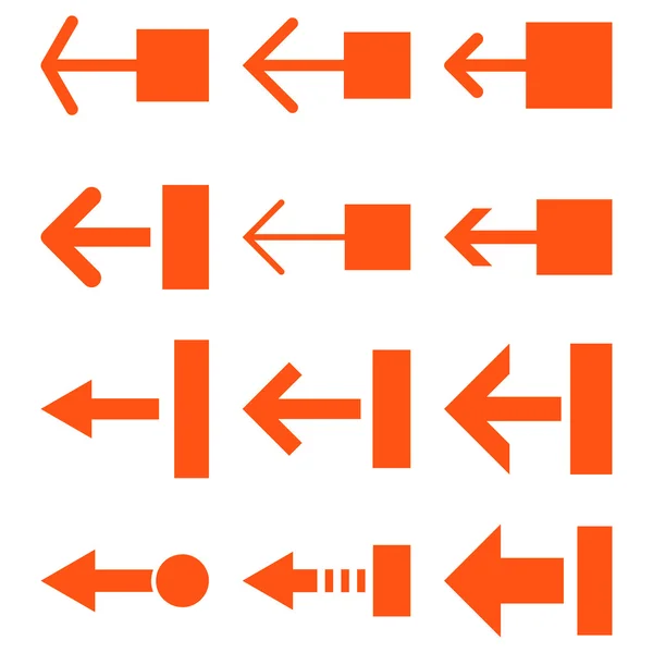 Trek de linker Vector platte Icon Set — Stockvector