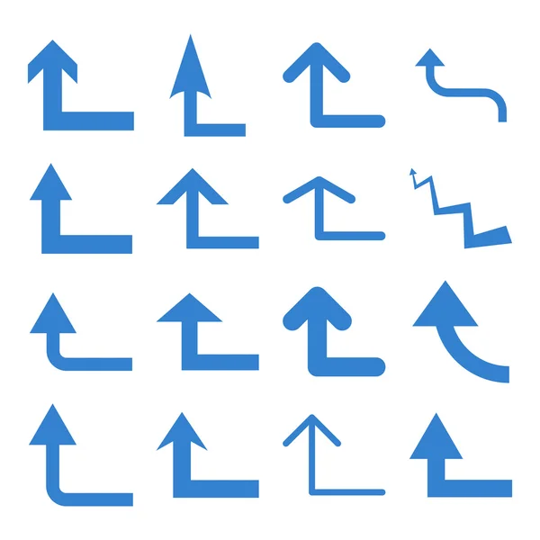 Conjunto de iconos planos de vectores delanteros giros — Archivo Imágenes Vectoriales