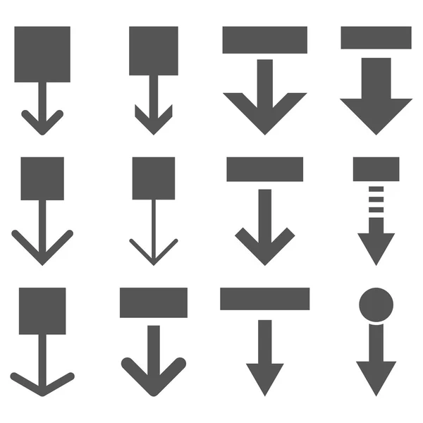 Vektor herunterziehen flaches Symbol gesetzt — Stockvektor