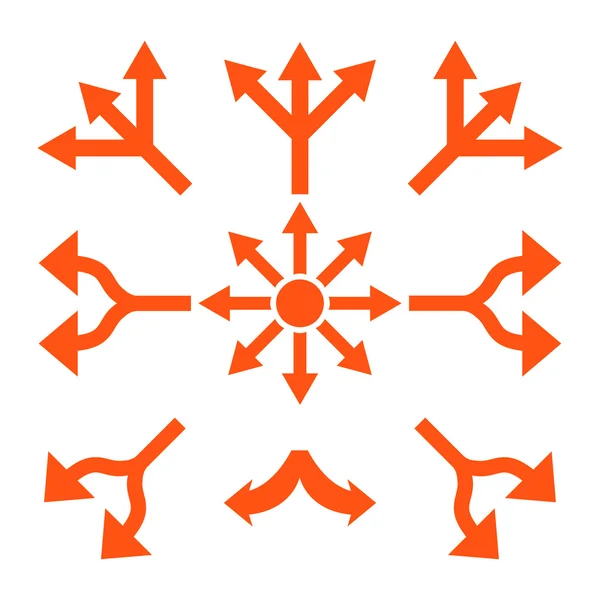 Ensemble d'icônes plates vectorielles Split Arrows — Image vectorielle