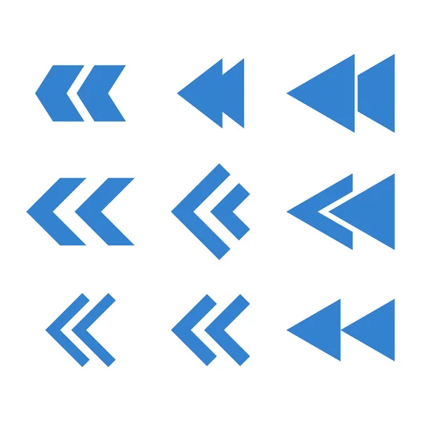 Conjunto de ícones planos vetoriais de direção esquerda —  Vetores de Stock
