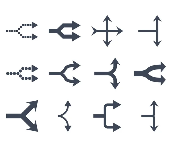 Kavşak oklar sağ düz Icon Set vektör