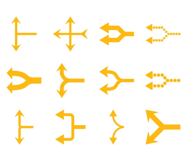 Bağlantı okları sol düz Icon Set vektör — Stok Vektör