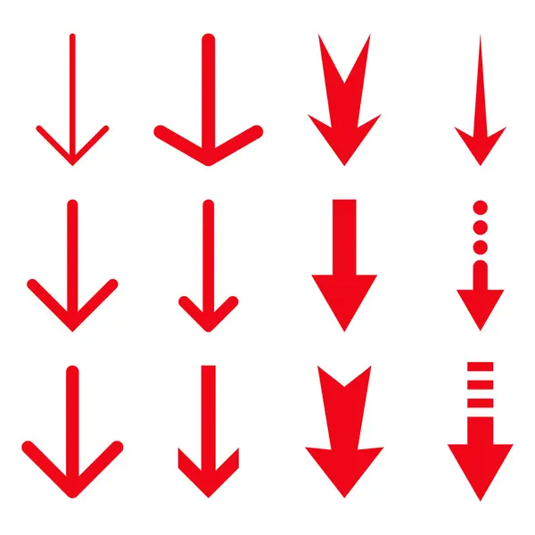 Векторная плоская икона стрел вниз — стоковый вектор