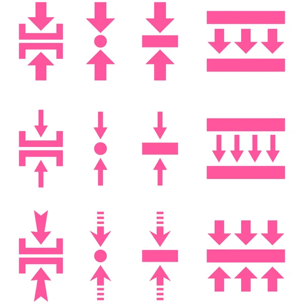 Vector vertical de presión Conjunto de iconos planos — Archivo Imágenes Vectoriales
